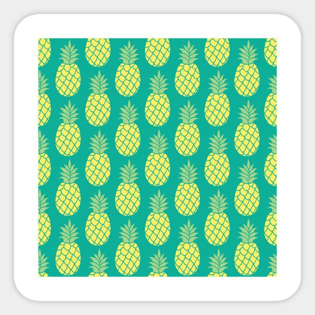 Pineapple Summer Pattern Sticker by NewburyBoutique